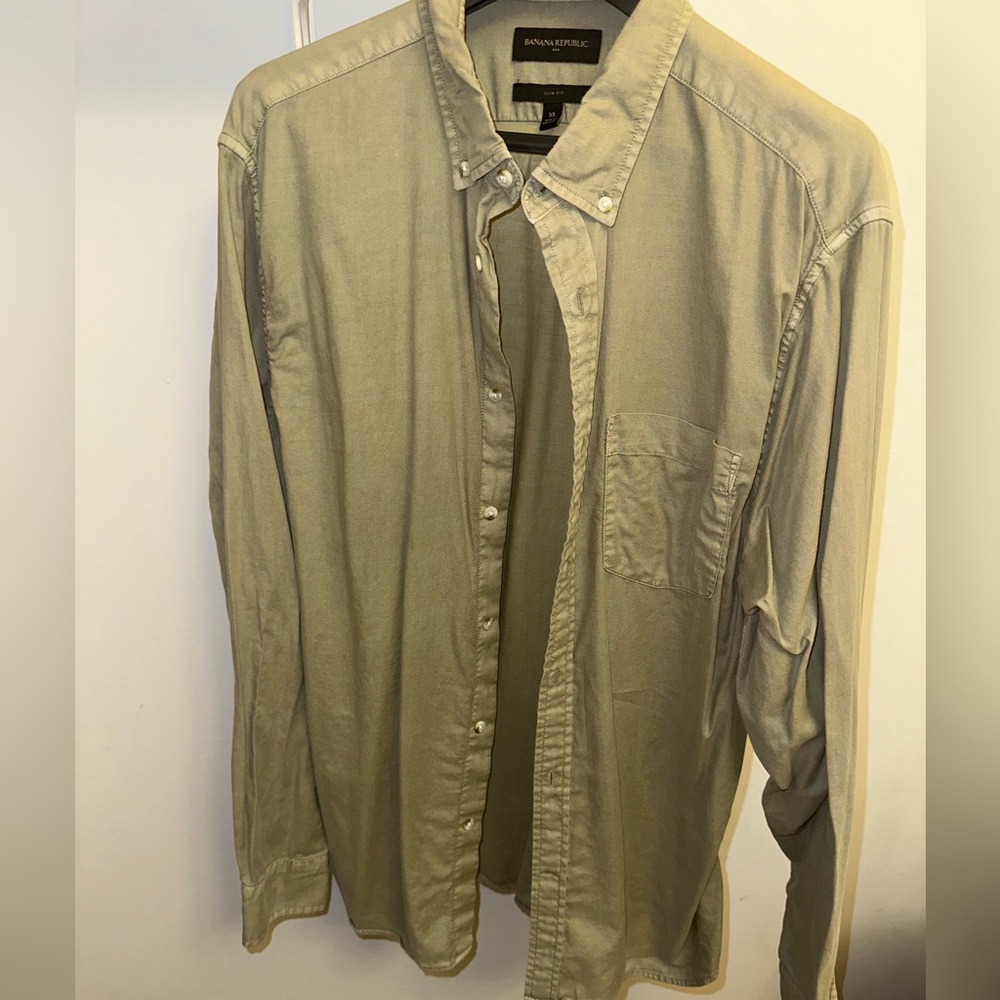 Extra Large Light Green Banana Republic Light Casual Button down